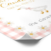 Silly Goose Pink Gingham Baby Shower Guessing Game ポスター (角)