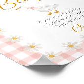 Silly Goose Pink Gingham Baby Shower Mimosa Bar ポスター (角)
