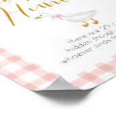 Silly Goose Pink Gingham Baby Shower Pacifier Hunt ポスター (角)