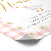 Silly Goose Pink Gingham Baby Shower Pacifier Hunt ポスター (角)