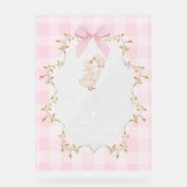 Silly Goose Pink Gingham Baby Shower Welcome アクリルサイン (正面)