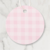 Silly Goose Pink Gingham Bow Baby Shower Thank you フェイバータグ (裏面)