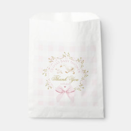 Silly Goose Pink Gingham Bow Baby Shower Thank you フェイバーバッグ