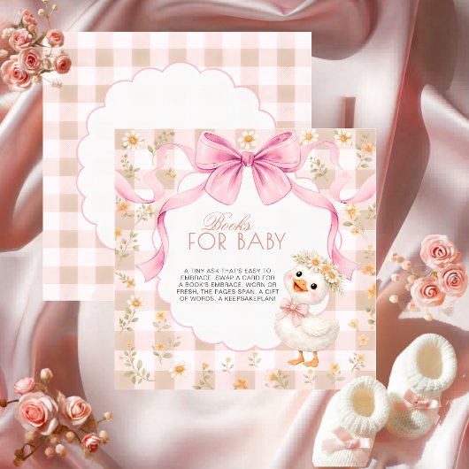 Silly Goose Pink Gingham Daisy Books for Baby エンクロージャーカード