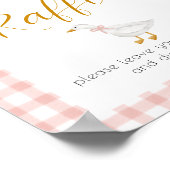 Silly Goose Pink Gingham Diaper Raffle  ポスター (角)