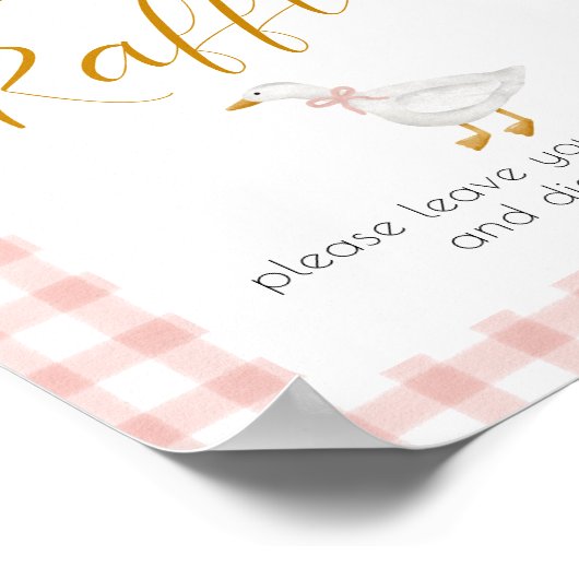 Silly Goose Pink Gingham Diaper Raffle  ポスター (角)