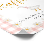 Silly Goose Pink Gingham Diaper Raffle Sign ポスター (角)
