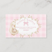 Silly Goose Pink Gingham Diaper raffle ticket エンクロージャーカード (正面)