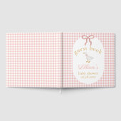 Silly Goose Pink Gingham Girl Baby Shower ゲストブック (全面)