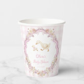 Silly Goose Pink Gingham Girl Baby Shower 紙コップ (正面)