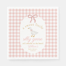 Silly Goose Pink Gingham Girl Cottage Baby Shower