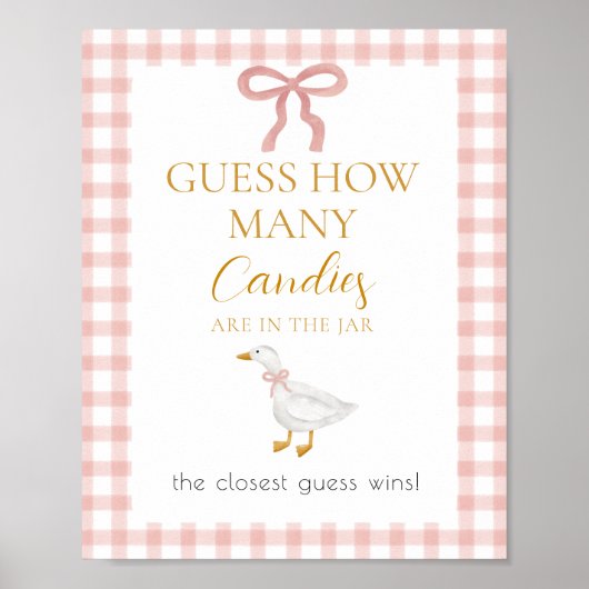 Silly Goose Pink Gingham Guess How Many Game ポスター (正面)