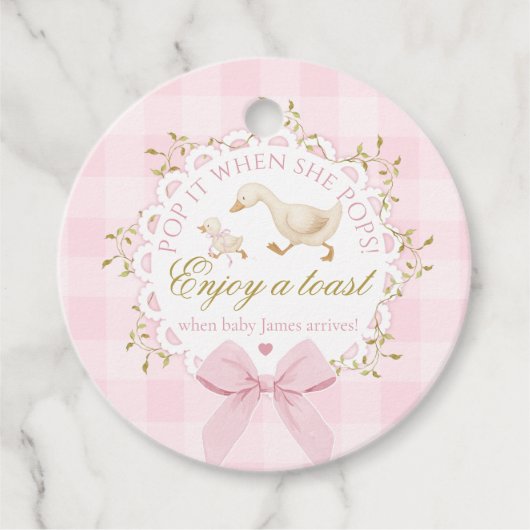 Silly Goose Pop it when she Pops Pink Whimsical フェイバータグ (正面)