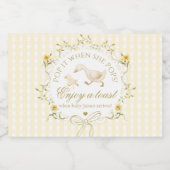 Silly Goose Pop it when she pops yellow gingham スパークリングワインラベル (シングルラベル)