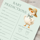 Silly Goose Predictions Baby Shower Game Card 招待状