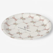 Silly Goose Preppy Bow Baby Shower ペーパープレート (アングル)