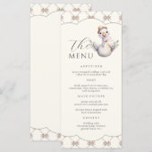  Silly Goose Preppy Bow Baby Shower メニュー (正面/裏面)