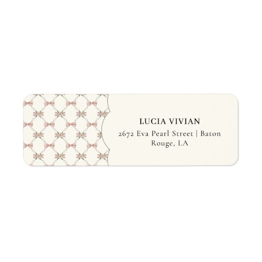 Silly Goose Preppy Bow Baby Shower ラベル (正面)