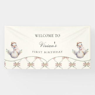 Silly Goose Preppy Bow Baby Shower 横断幕