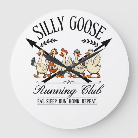 Silly Goose Runner ラージ壁時計 (正面)