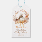 Silly Goose Rustic Fall Baby shower Thank you ギフトタグ (正面)