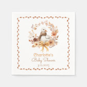 Silly Goose Rustic Fall Baby shower Thank you スタンダードカクテルナプキン (正面)