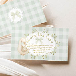 Silly Goose Sage  Bow Gingham Books for baby エンクロージャーカード