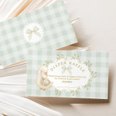 Silly Goose Sage Bow Gingham Diaper raffle ticket エンクロージャーカード