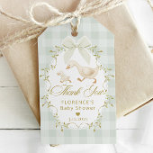 Silly Goose Sage Gender Neutral Gingham Thank you ギフトタグ