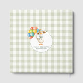 Silly Goose Sage Gingham Baby Shower ゲストブック (裏面)
