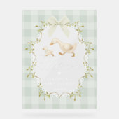 Silly Goose Sage Gingham Baby Shower Welcome アクリルサイン (正面)