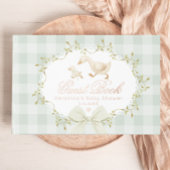 Silly Goose Sage Gingham Whimsical Baby Shower ゲストブック