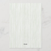 Silly Goose Sage Green Baby Shower 招待状 (裏面)