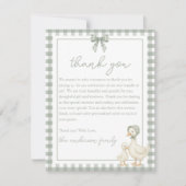 Silly Goose Sage Green Coquette Flat サンキューカード (正面)