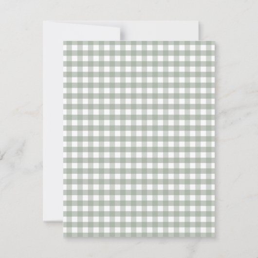 Silly Goose Sage Green Coquette Flat サンキューカード (裏面)