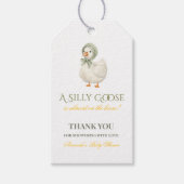 Silly Goose Sage Green Gender Neutral Baby Shower ギフトタグ (正面)