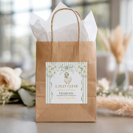 Silly Goose Sage Green Gender Neutral Baby Shower スクエアシール