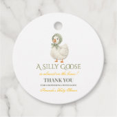 Silly Goose Sage Green Gender Neutral Baby Shower フェイバータグ (正面)