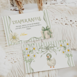 Silly Goose Sage Green Neutral Baby Shower Diaper エンクロージャーカード
