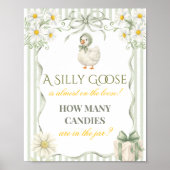 Silly Goose Sage Green Neutral Baby Shower Game ポスター (正面)