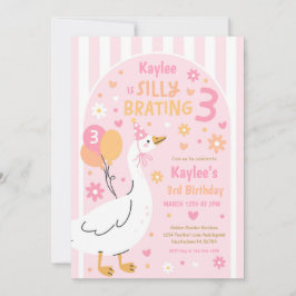 Silly Goose Silly-Brating Three Birthday Party  招待状