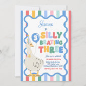 Silly Goose Silly-Brating Three Birthday Party  招待状 (正面)