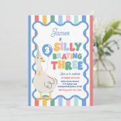 Silly Goose Silly-Brating Three Birthday Party  招待状 (スタンド正面)