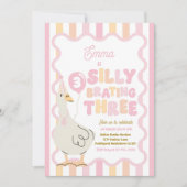 Silly Goose Silly-Brating Three Birthday Party  招待状 (正面)