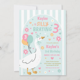 Silly Goose Silly-Brating Three Birthday Party  招待状