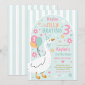 Silly Goose Silly-Brating Three Birthday Party 招待状 (正面/裏面)