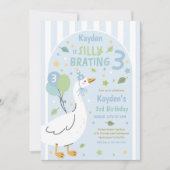 Silly Goose Silly-Brating Three Birthday Party 招待状 (正面)