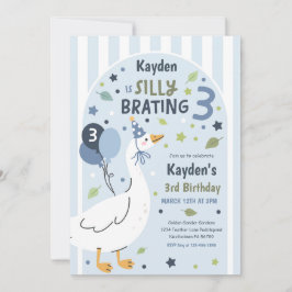 Silly Goose Silly-Brating Three Birthday Party  招待状