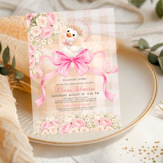 Silly Goose Sweetie Goose Almost Loose Baby Shower アクリル招待状