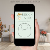 Silly Goose Teal Design Bib Baby Shower Game Card 招待状